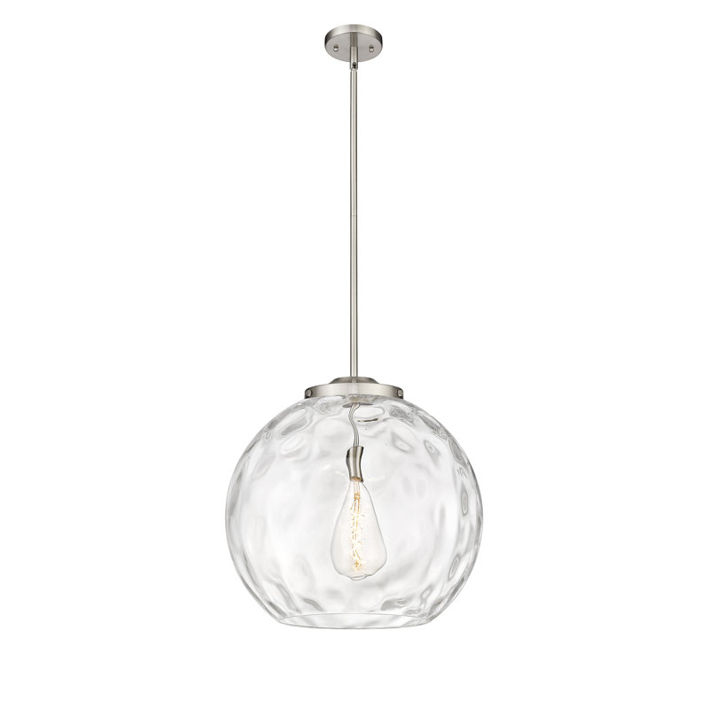 1 - Light Single Drop Pendant Pendant, Brushed Satin Nickel