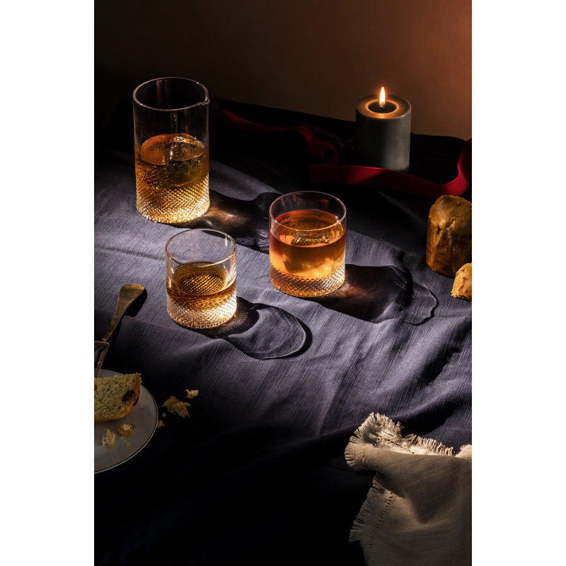 Diamond Handmade Crystal Drinking Glass, 8.5