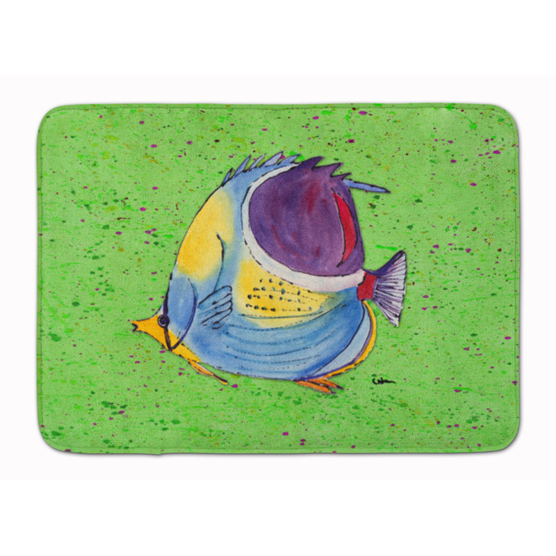 Memory Foam Non-Slip Bath Rug, Green