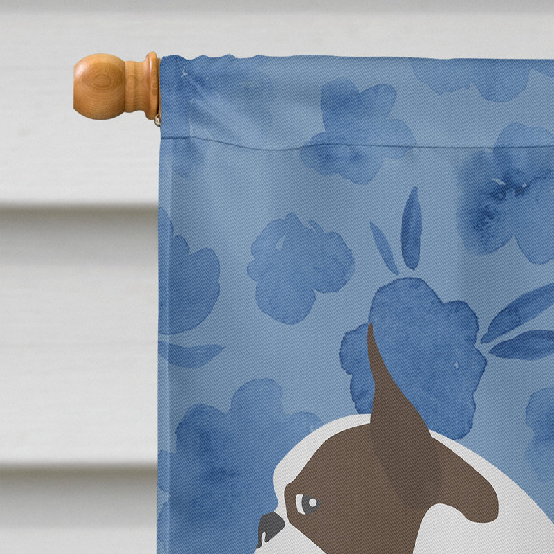 Caniche en polyester à 2 côtés 40 x 28 po standard welcome drapeau maison, Boston-terrier 3
