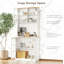 Grande armoire de cuisine de comptoir, armoire de rangement autoportante avec huche, portes en verre et tablettes réglables-1144111156