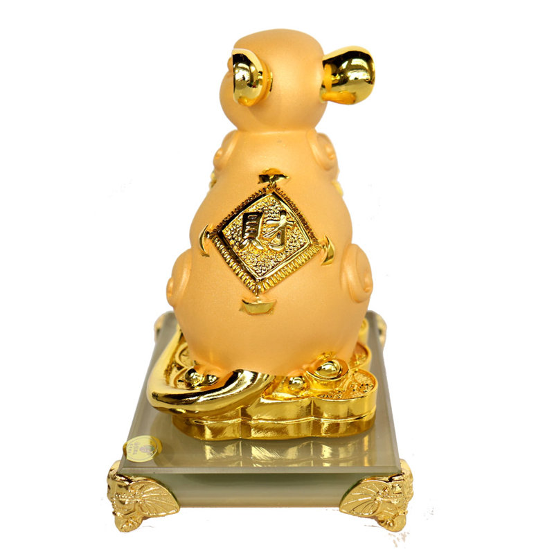 Figurine Rat chinois avec sac d'argent