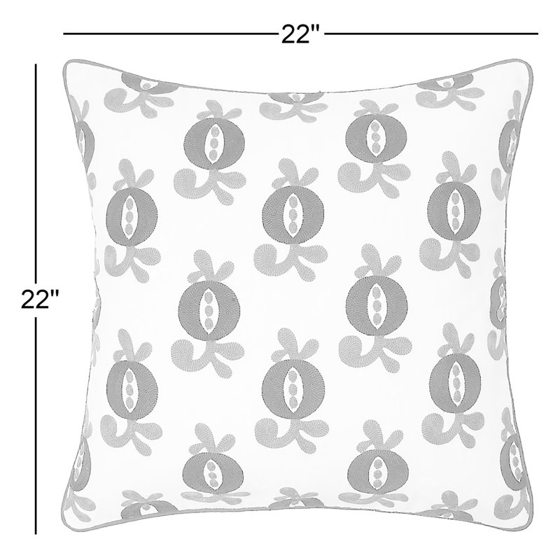Cassie Embroidered Throw Pillow