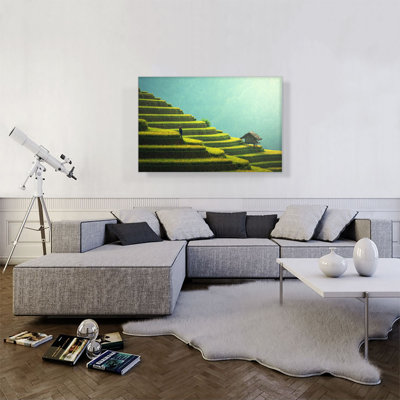 Pyramidal riz champs - reproduction de photo sur toile tendue