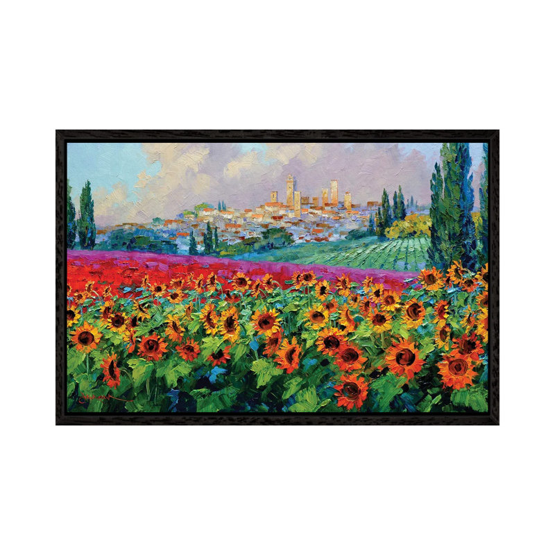 Dancing In The Wind by Mikki Senkarik - Floater Frame Gallery-Wrapped Canvas Giclée on Canvas, 45.72 cm H x 66.04 cm W, Black