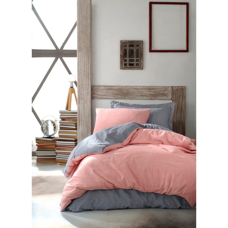 Ensemble de housse de couette en mélange de coton Gicel, Poudre, Housse de couette simple + 1 taie d'oreiller 31 po