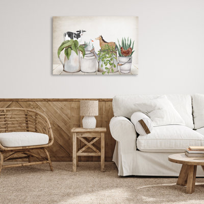 Art mural sur toile Tin Farm Animal Plants par Kim Allen