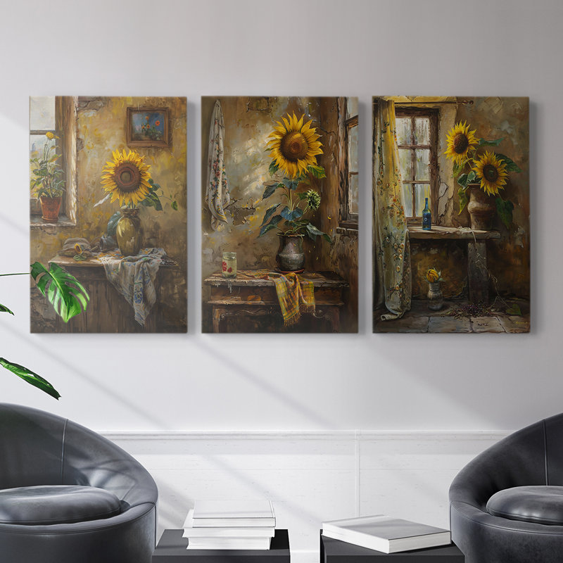 Floral Study  Series  CLXIX  -Premium Gallery Wrapped Canvas Set -Ready to Hang, 36" H x 24" W x 1.2702" D
