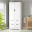 Armoire de cuisine 72 po avec 2 grands tiroirs et un support à épices à 8 portes, organisateur de rangement autoportant pour salle de bain, salle à manger, bureau, vestibule-121086115