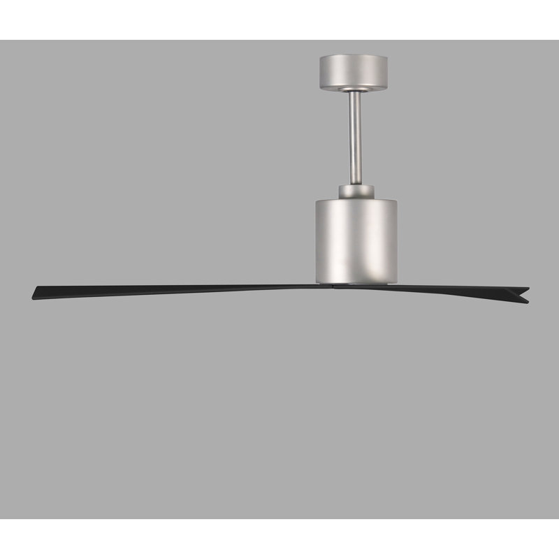 Eliza Outdoor Downrod Ceiling Fan, Brushed Nickel, Matte Black