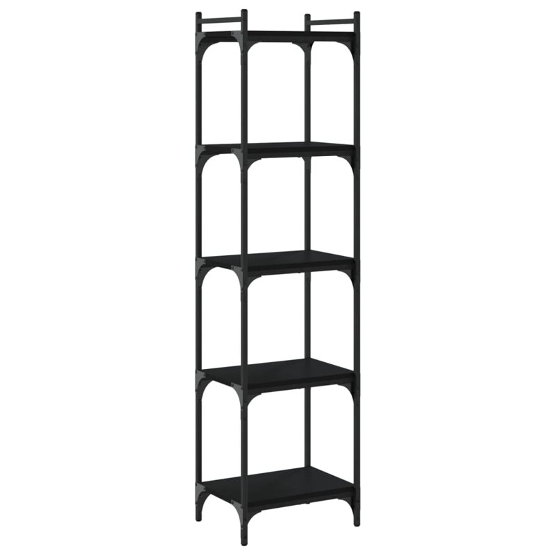 Tymarius Bookcase, Black, (5 Shelves) 61" H x 16" W x 12" D