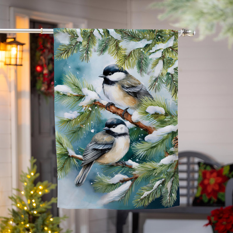 Drapeau d'hiver en suède amis de la mésange