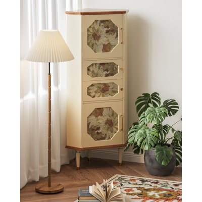 Armoire de coin en chêne français rétro