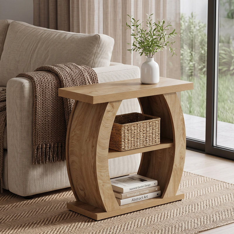 Table d'appoint à 3 niveaux pour salon, table de chevet en bois de style champêtre pour petits espaces, 1 article