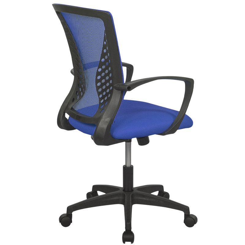 Blue Mesh Swivel Task Chair with Adjustable Arms