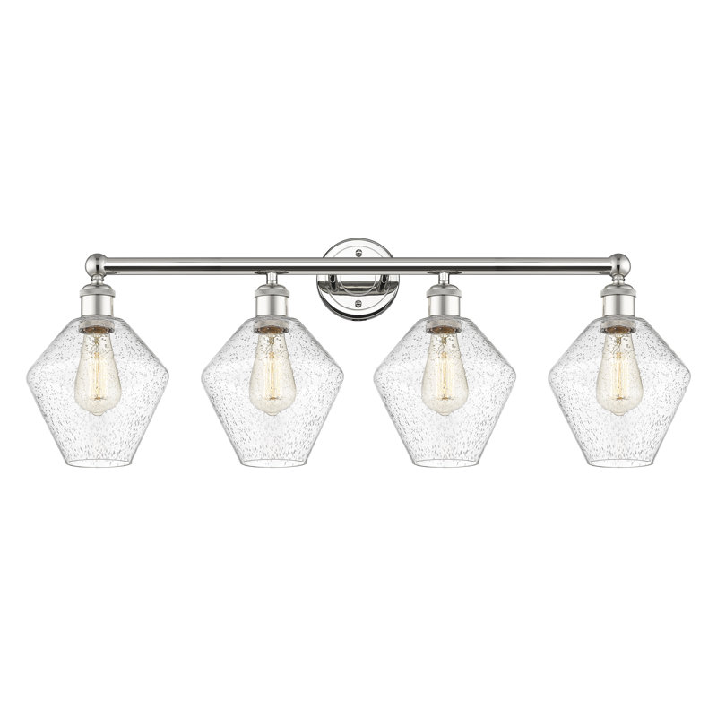 Éclairage de salle de bain à intensité variable 4 lumières Amylea, Nickel poli