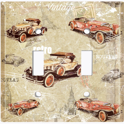 Transportation Themed 2 - Gang Toggle Light Switch Standard Wall Plate
