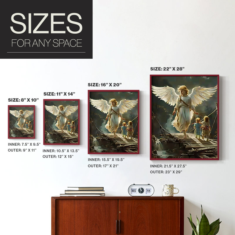 Religious Series CDXLV III, reproduction d'art encadrée - bois massif, H 11 po x l 9 po, Rouge