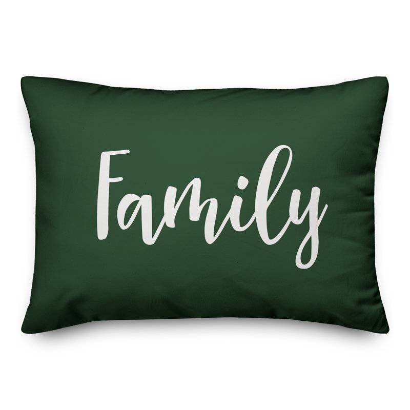  Family Lumbar Pillow, Dark Green