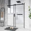 Porte de douche sans cadre, porte de douche coulissante, avec cabine de douche en verre trempé épais de 5/16 po (8 mm), couche facile à nettoyer double face, avec tampon-120217182