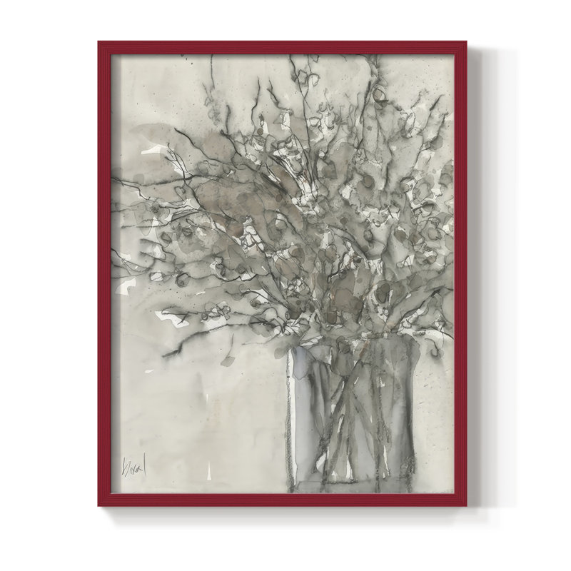 Impression encadrée Dry Elegance II - bois massif, H 21 po x l 17 po, Red