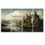 Odaly - châteaux, art mural sur toile, 4 pièces-106424122