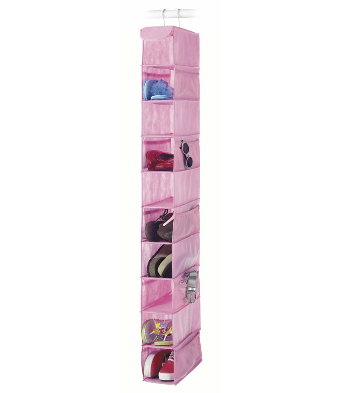 10-Shelf Hanging Shoe Shelves - Pink