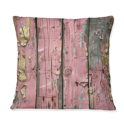 Coussin lombaire à motif de pétales rose et doré