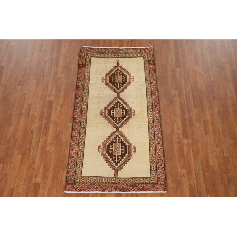 Tapis ivoire géométrique Gabbeh 3x6