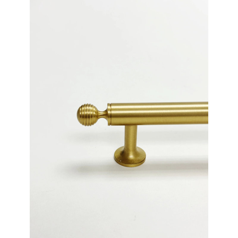 Satin Brass Sweet 3-3/4" Centers Solid Brass Drawer Pull, 3-3/4"