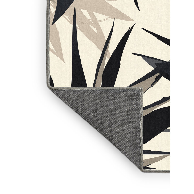 Tapis gris doux et moelleux à motif d'étoiles tropicales Temaraia Heliconia - reliure grise, 8 x 12