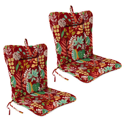 21" x 38" Outdoor Chair Cushion with Ties and Loop (Set of 2)