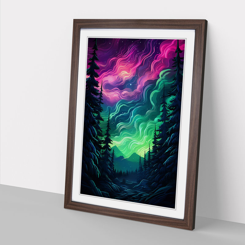 Single Picture Frame Print on Wood, 46cm H x 34cm W, Walnut Framed