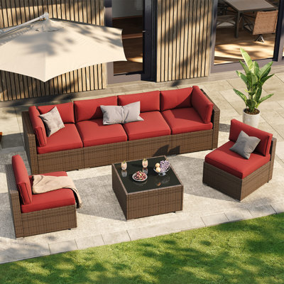 7-Piece 6-Person Symmetrical Outdoor Seating Group