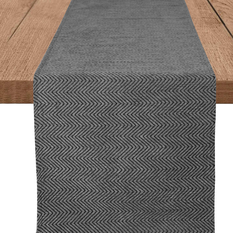 Chemin de table | Commode à foulard | Couvercle de meuble, L 14 po x L 72 po, Gris foncé