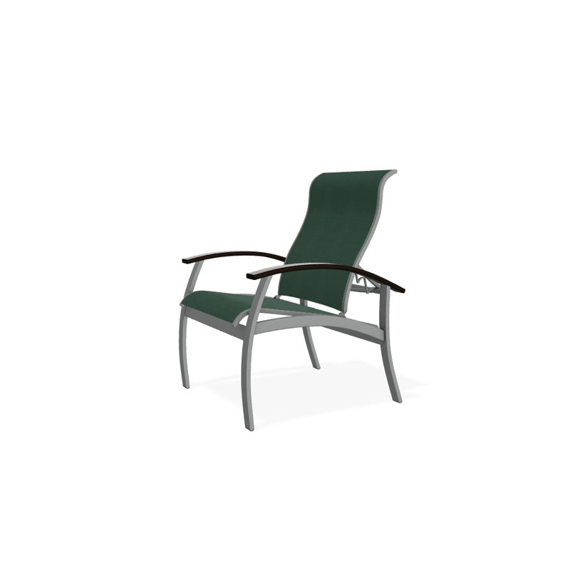 Chaise de patio Askar, Vert forêt 22D Sunbrella® vert, Noir, Graphite texturé