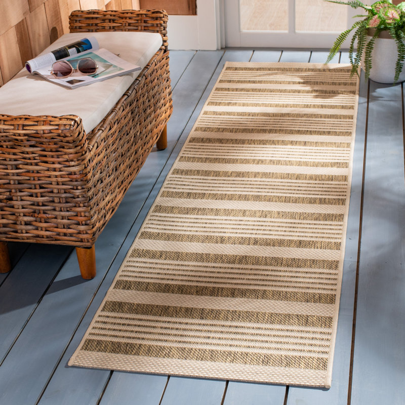 Herefordshire Performance Striped Indoor/Outdoor Area Rug, Runner 2'3" x 16'