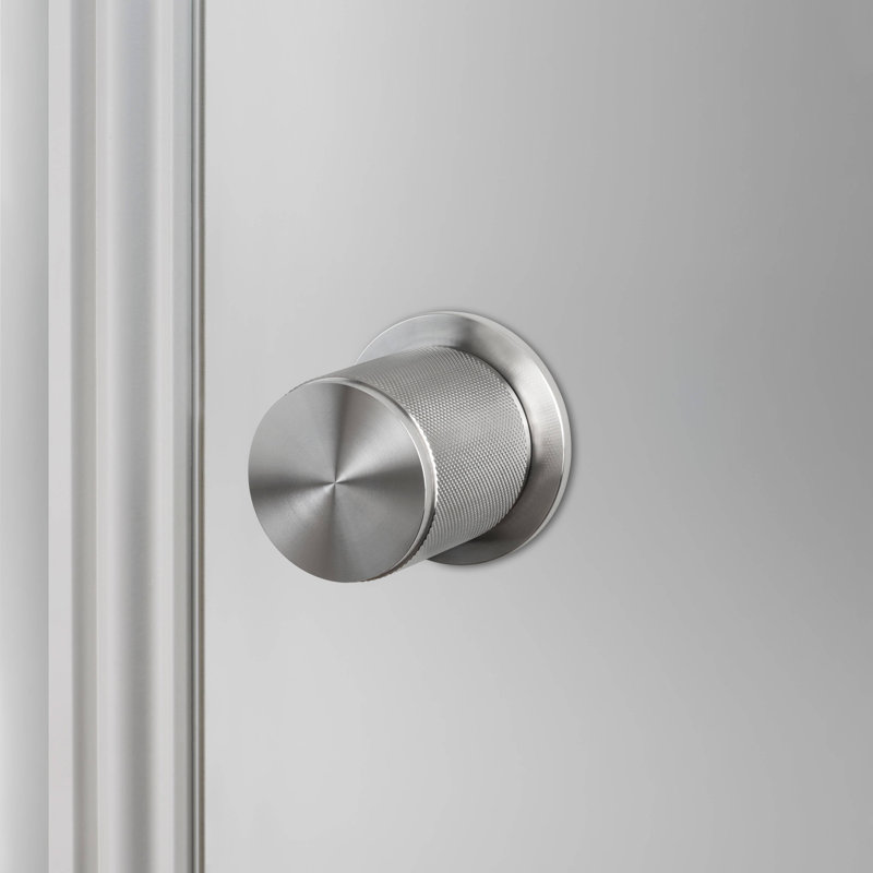 Cylindrical Knob with Round Rosette, Steel
