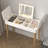 Vanity Mirror With Lights and Solid Wood Legs and Flip-Up High Definition Mirror