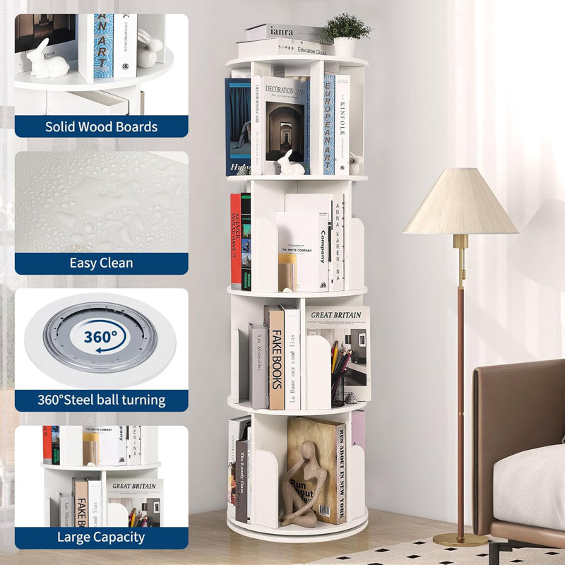 129.5cm H x 39.9cm W Corner Bookcase, White