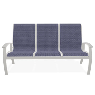 Belle Isle Sling Aluminum Frame 3-Seat Sofa with Marine Grade Polymer Arm Accent by Telescope Casual