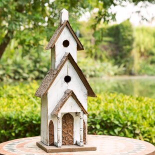 Bird House pour l'extérieur, 6 trous fait à la main maison d'oiseaux en  bois, style villa rétro Grande maison d'oiseaux pour les oiseaux extérieurs,  décorations de patio arrière