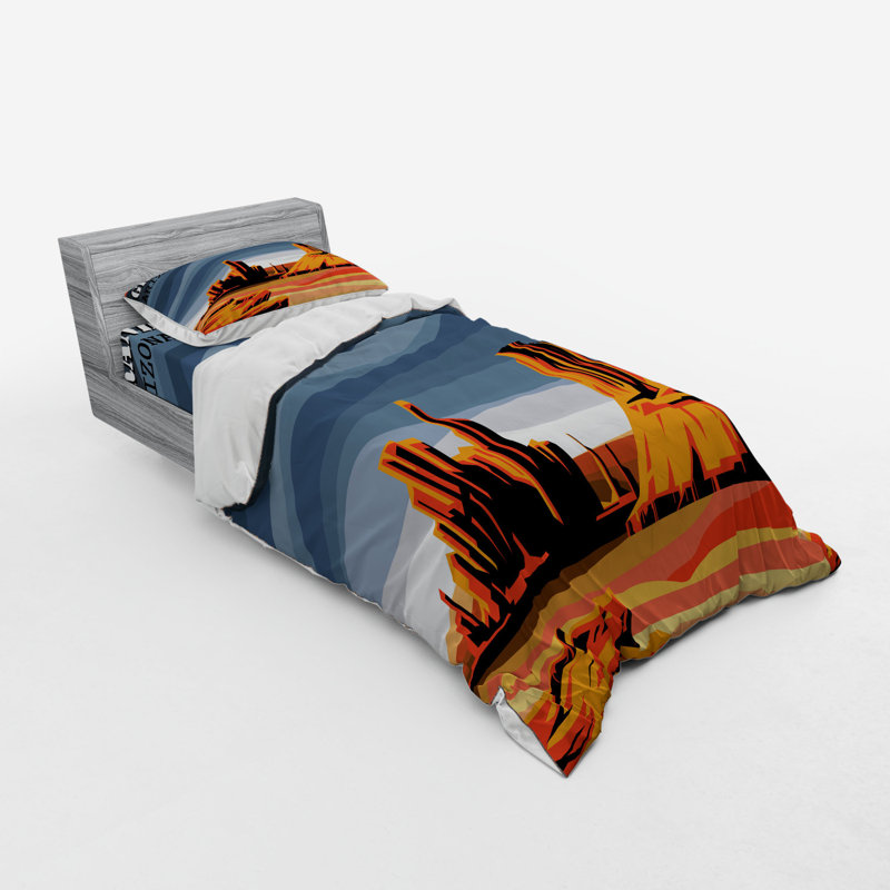 Ensemble de housse de couette en microfibre Canyon, Housse de couette simple TG + 2 pièces supplémen