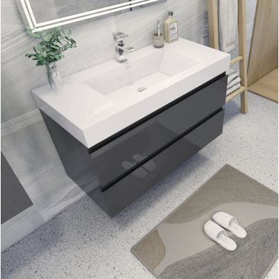 Meuble-lavabo mural simple de 42 po Carnetta