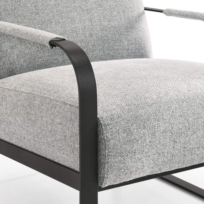 Centerton Upholstered Armchair, Gray Polyester, Black
