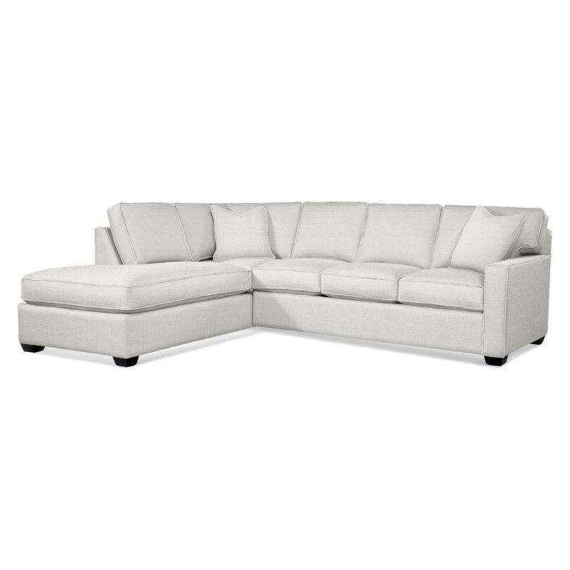 Ellora Upholstered Chaise L-Sectional, Black, Left Hand Facing, Frond Dijon; 0448-34