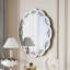 Miroir mural rond argenté 31,5 pouces Wave