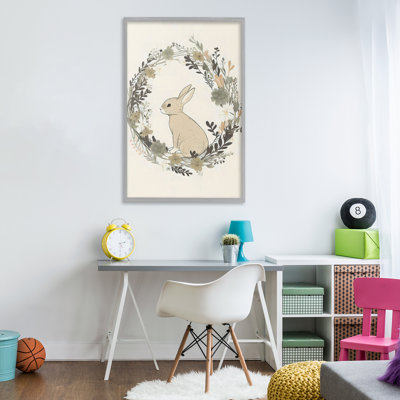 Couronne de lapin pastorale encadrée, estampe numérique, design by Creative Studio