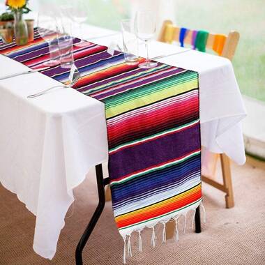 Cinco De Mayo Table Runner, Black Rainbow Stripes, Fiesta Decorations, Mexican  Party Supplies, Rainbow Party Decor, Striped Table Runner 