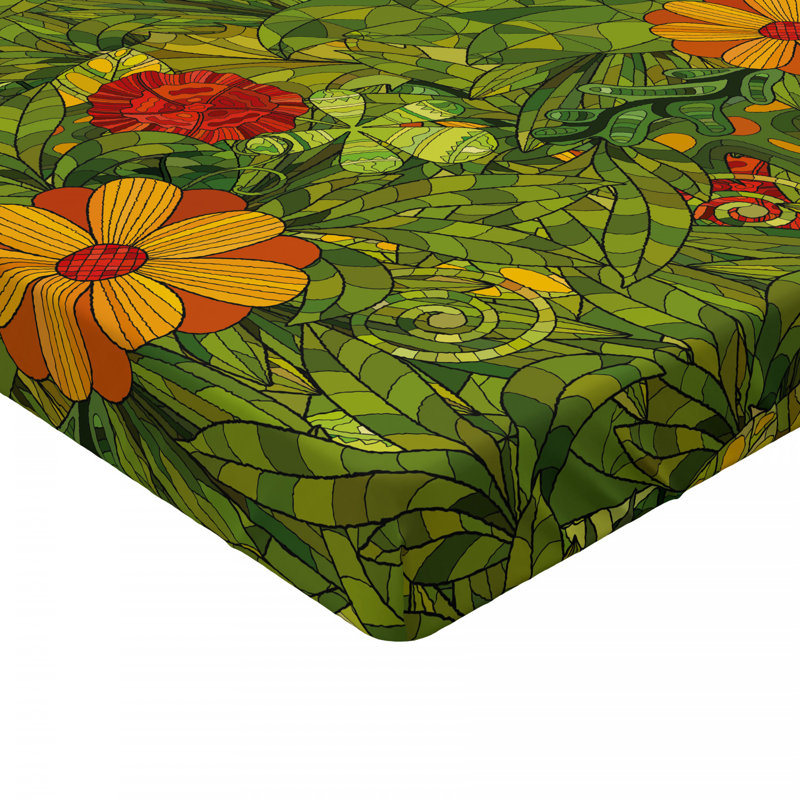 Microfiber Floral Fitted Sheet, Twin Fitted Sheet